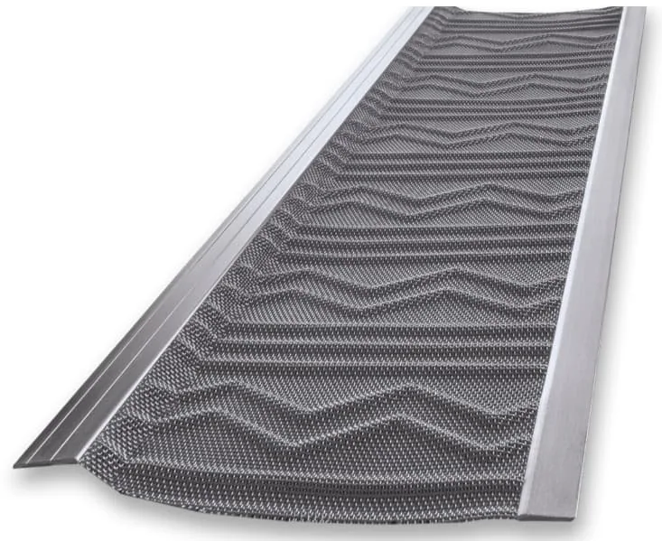 Stainless micro mesh gutter guard section white background, Sanford